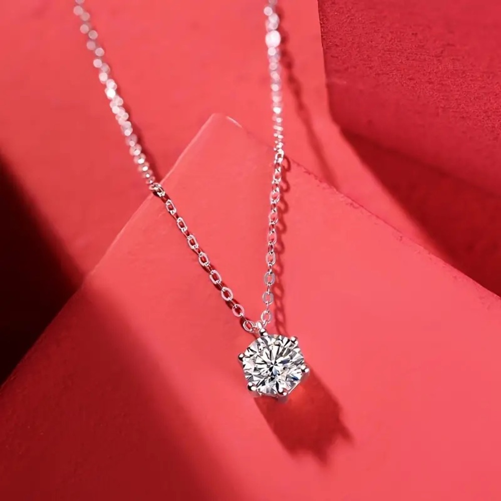 🔥CERTIFIED 1 CT DIAMOND PENNANT NECKLACE LAB CREATED MOISSANITE DIAMOND